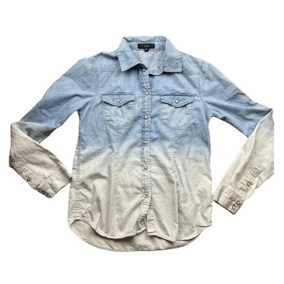 Anthropologie Sanctuary Pearl Button Denim Shirt - Picture 1 of 3